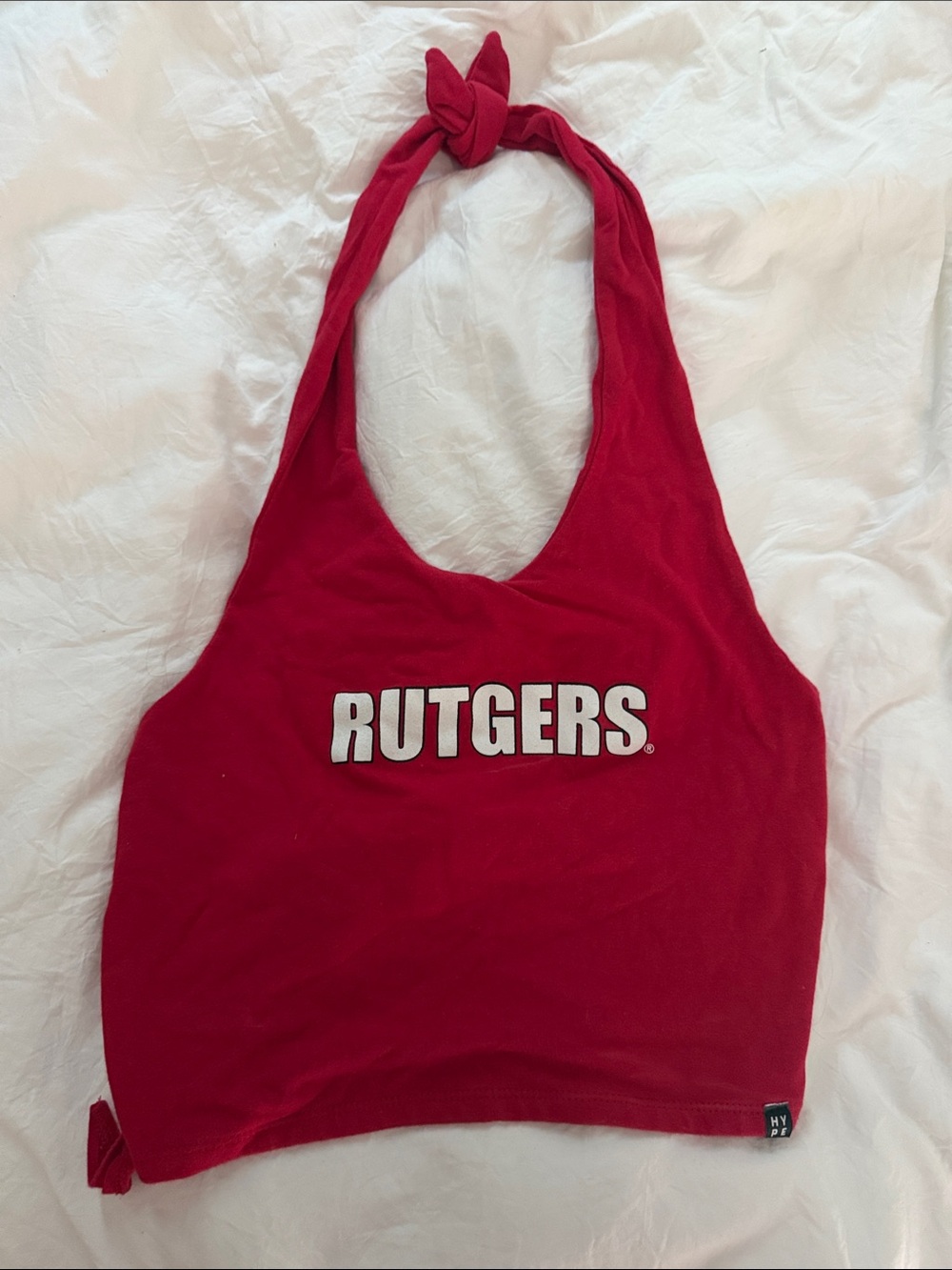 Rutgers Red Halter Crop Top